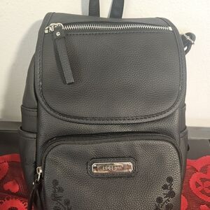 Rosetti Tinley Black Mini Backpack Bag Purse Faux Leather Adjustable Straps